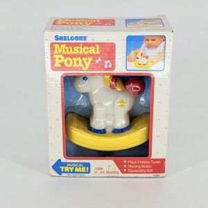 Vtg Shelcore Musical Pony Rocking Toy Baby Infant 6–24 Months Tested Works New